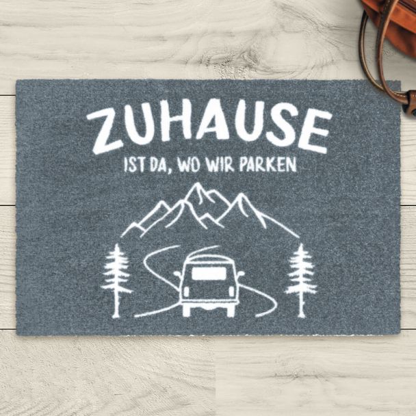 Fußmatte „Zuhause ist da, wo wir parken“